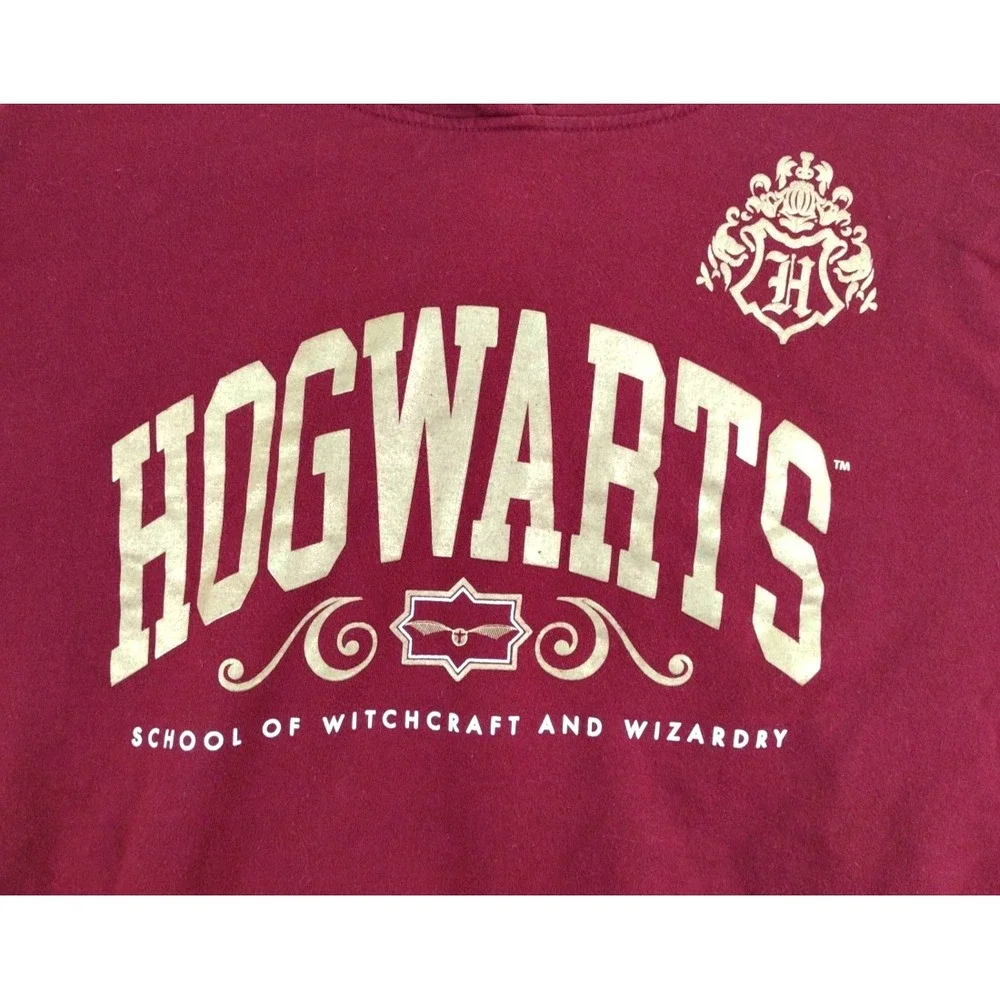 Kids Harry Potter Hogwarts School‎ of Witchcraft Wizardry Maroon Hoodie XXXL